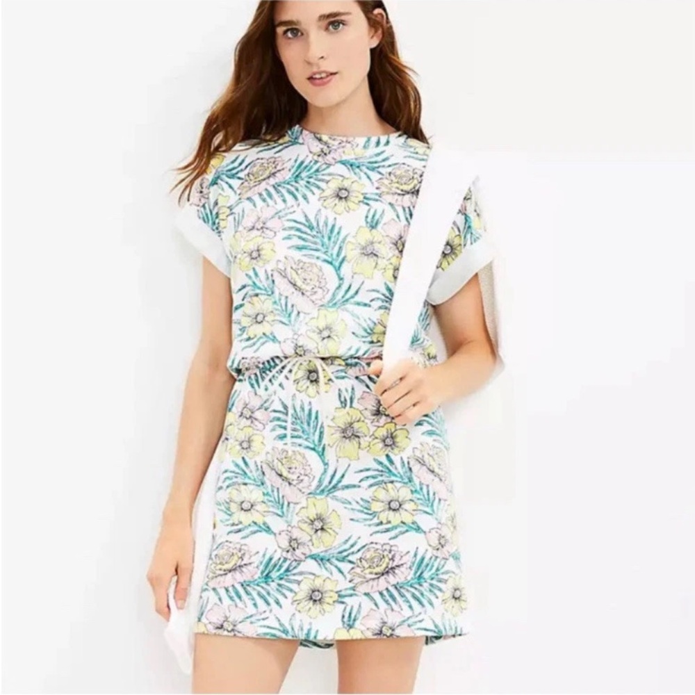 Lou & Grey Tropical Cozy Cotton Terry Pocket Dress Size Medium